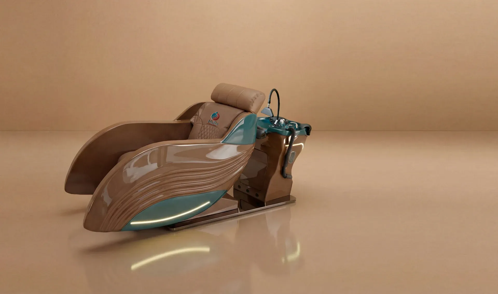 The MaRe Capsule massage chair with its integrated basin